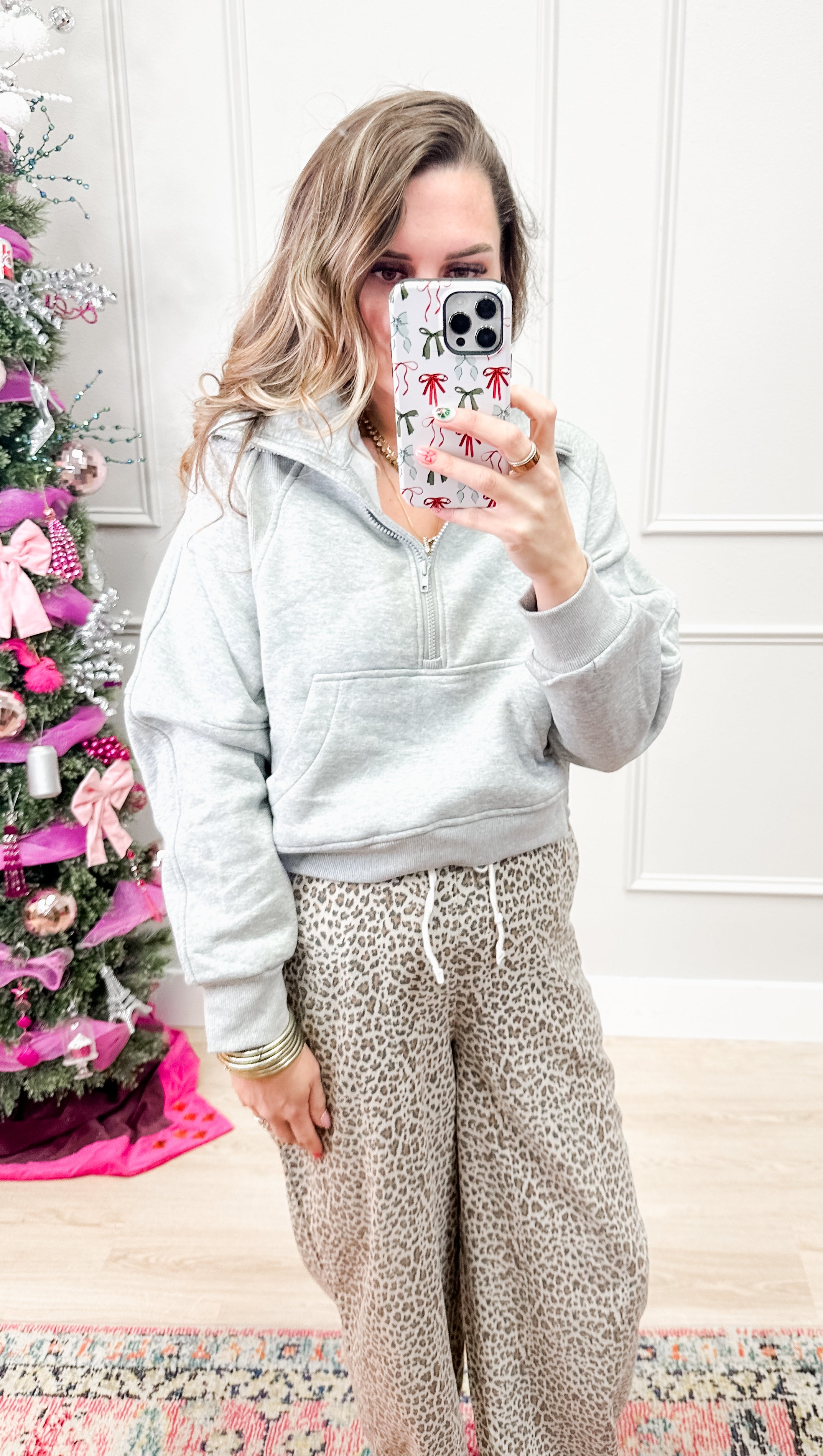 Half Zip Funnel Neck Sweatshirt