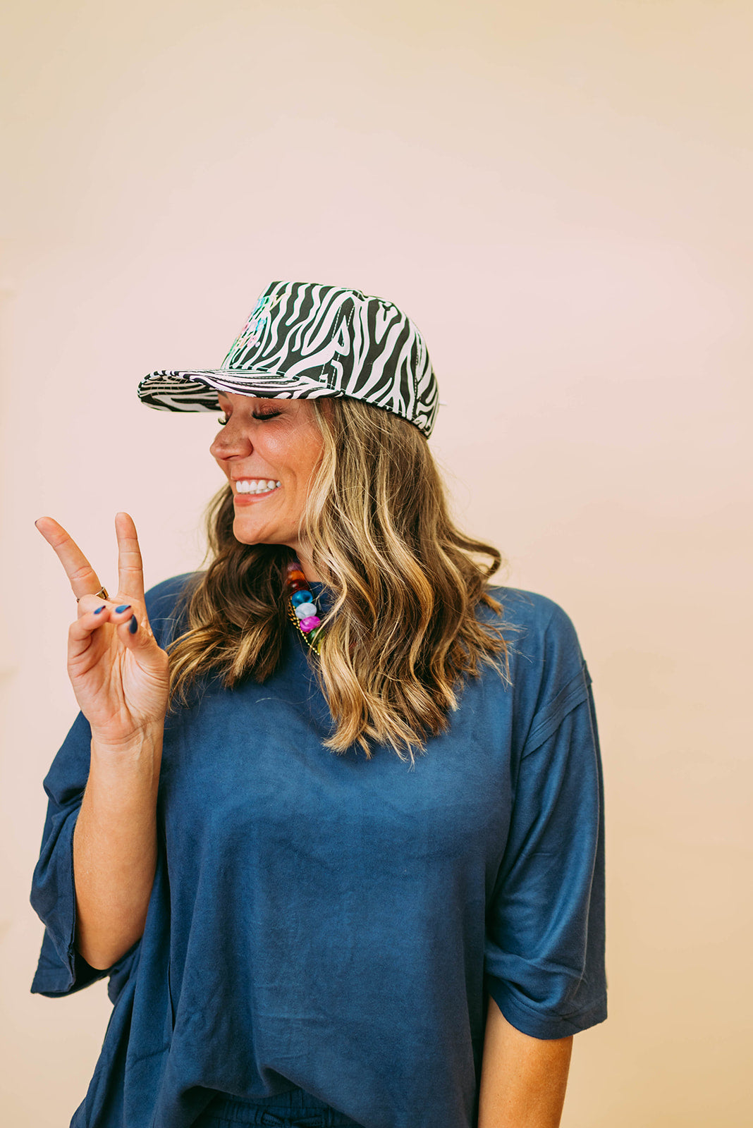 happy to be here zebra trucker hat