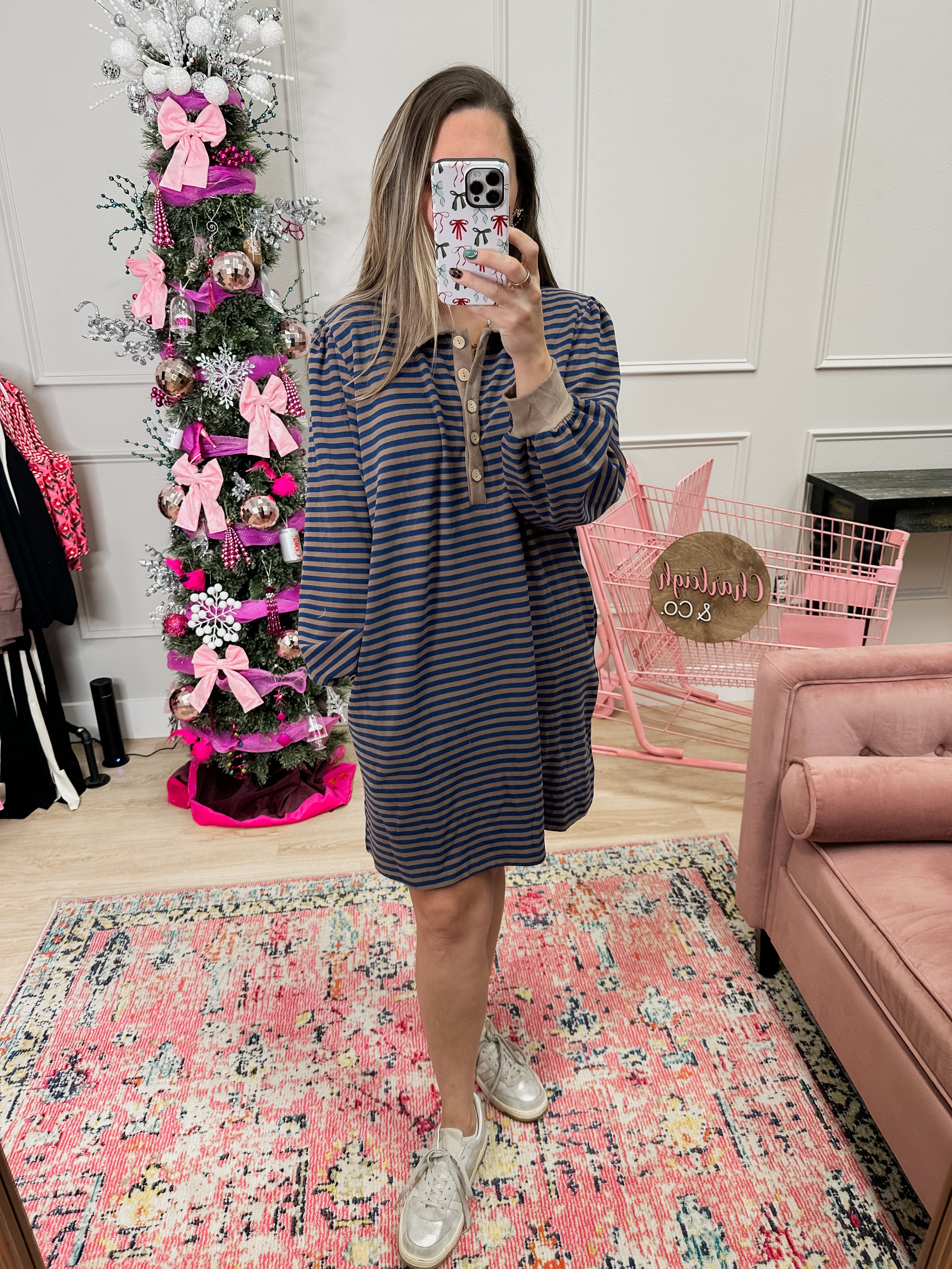 Striped Polo Shift Dress