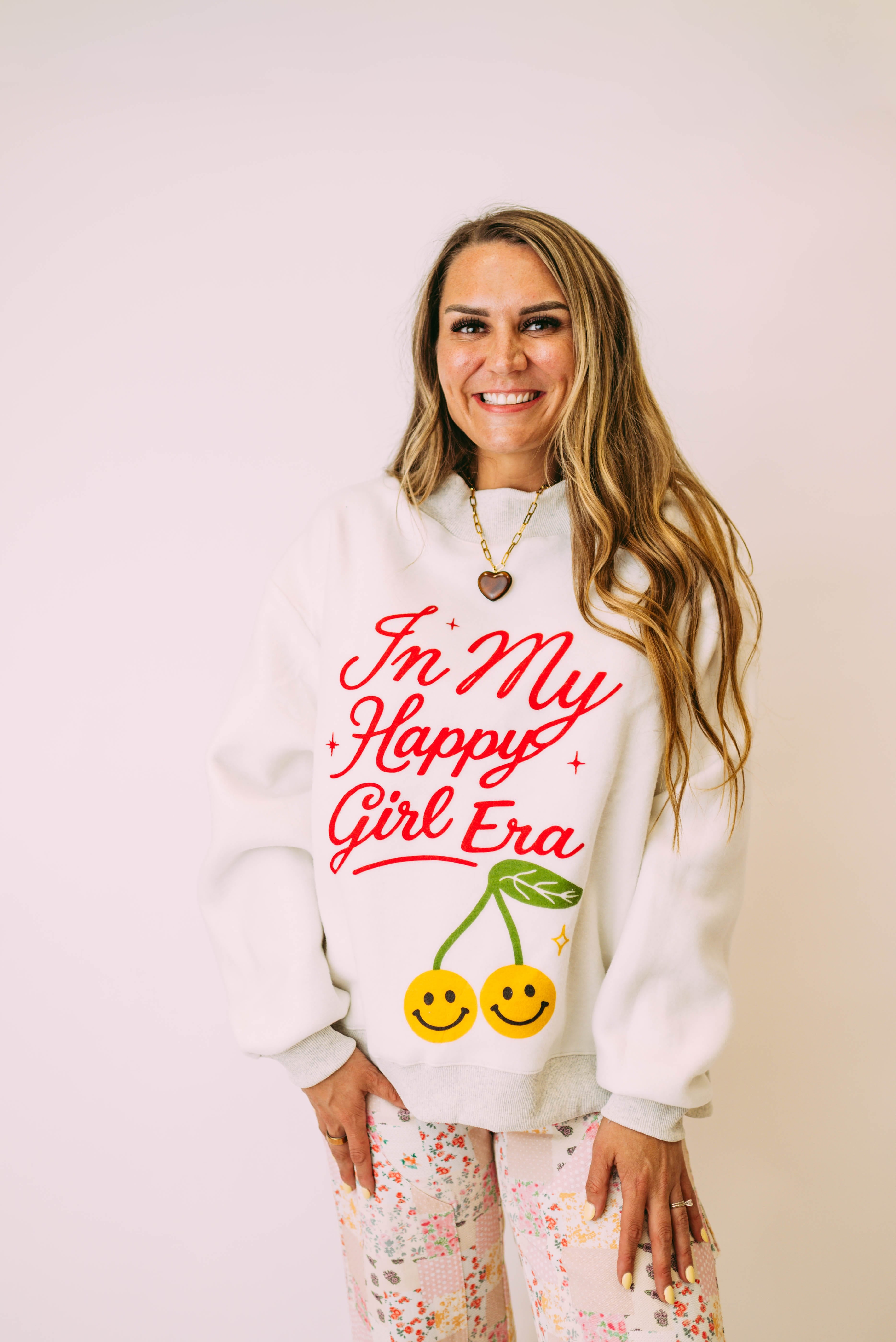 in my happy girl era reversible sweatshirt