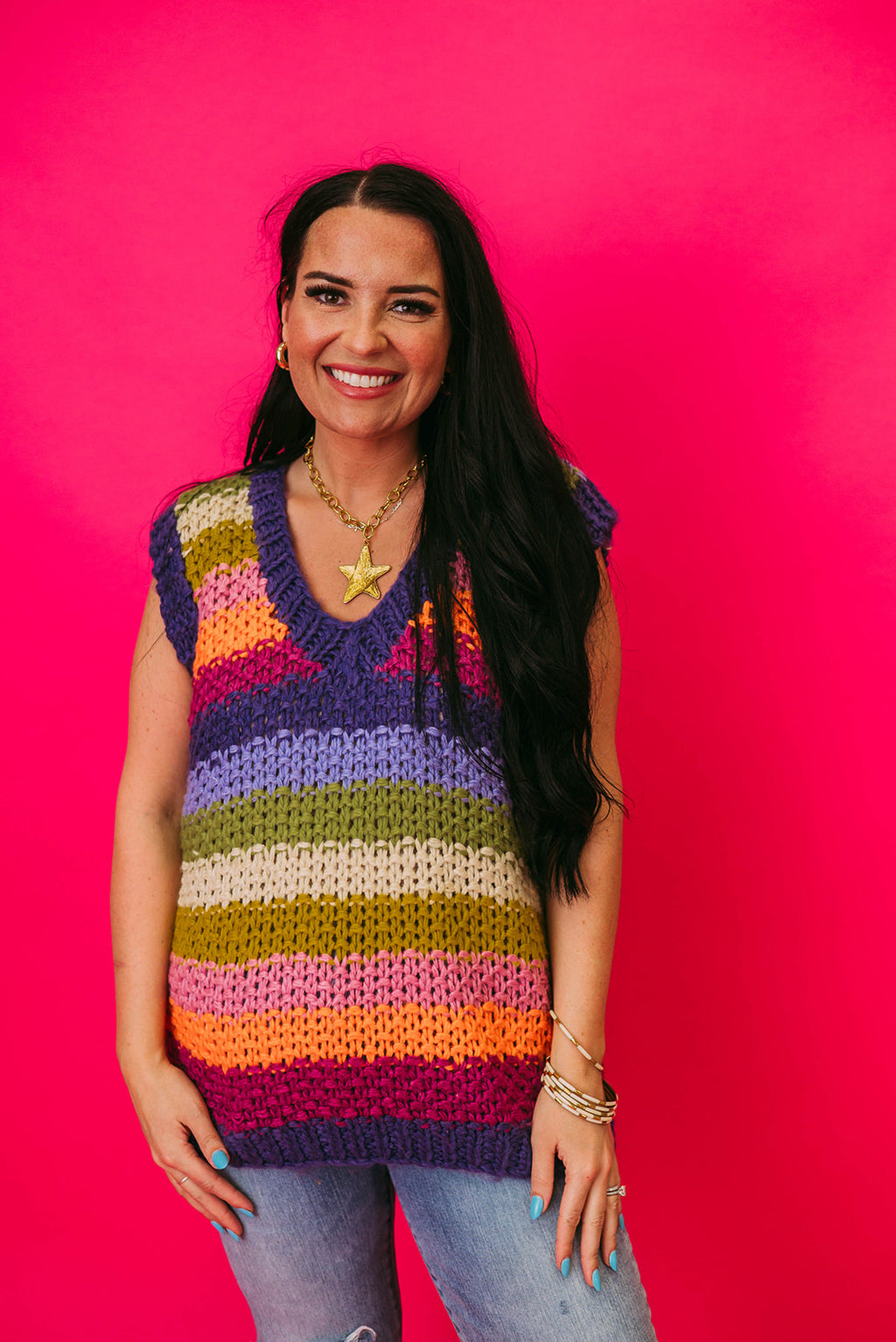 charlotte rainbow sweater vest