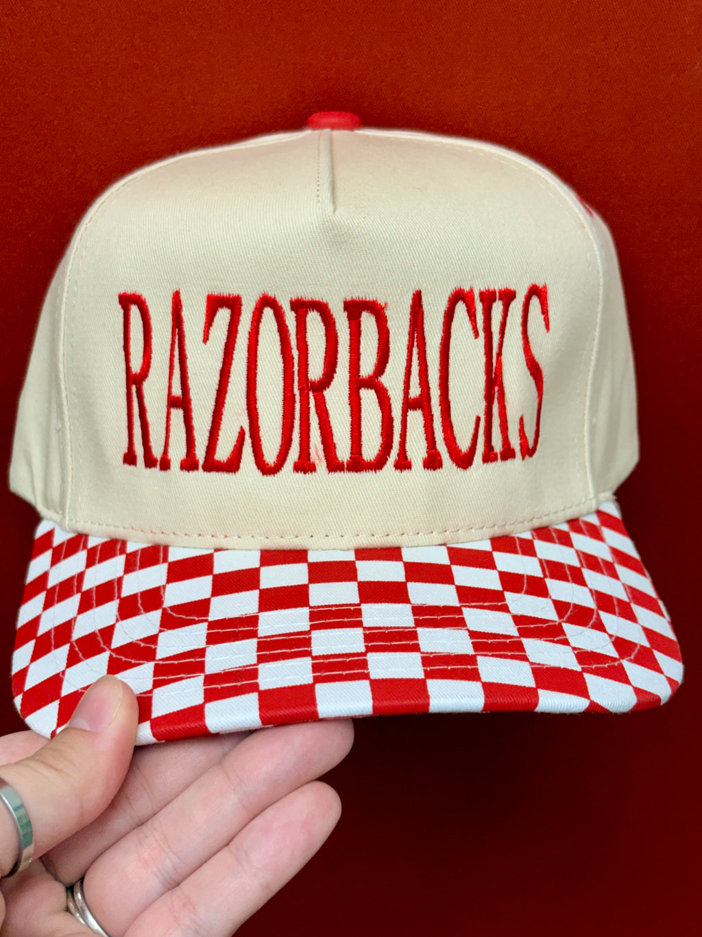 checkered razorback trucker