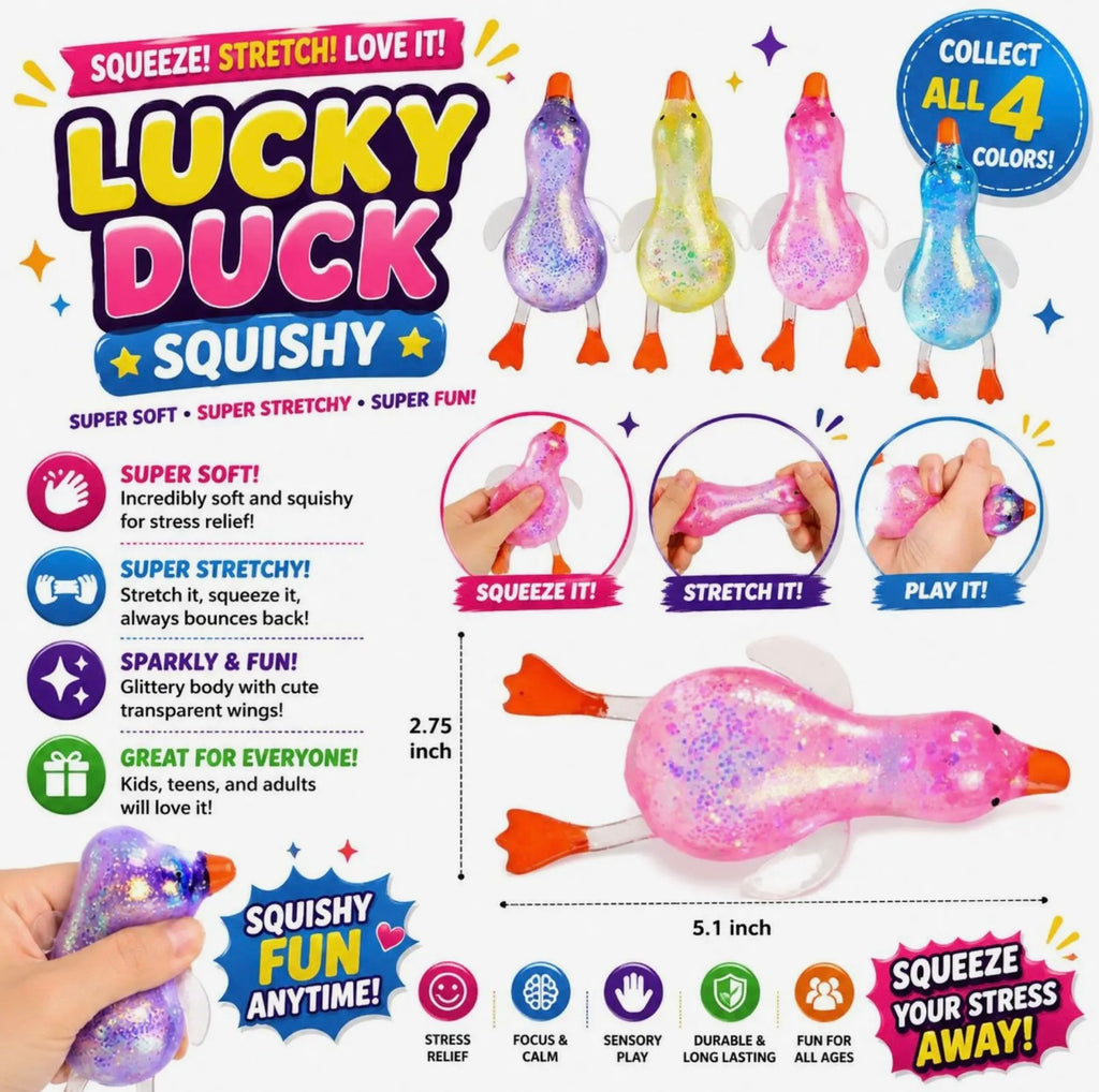 lucky duck glitter squishy