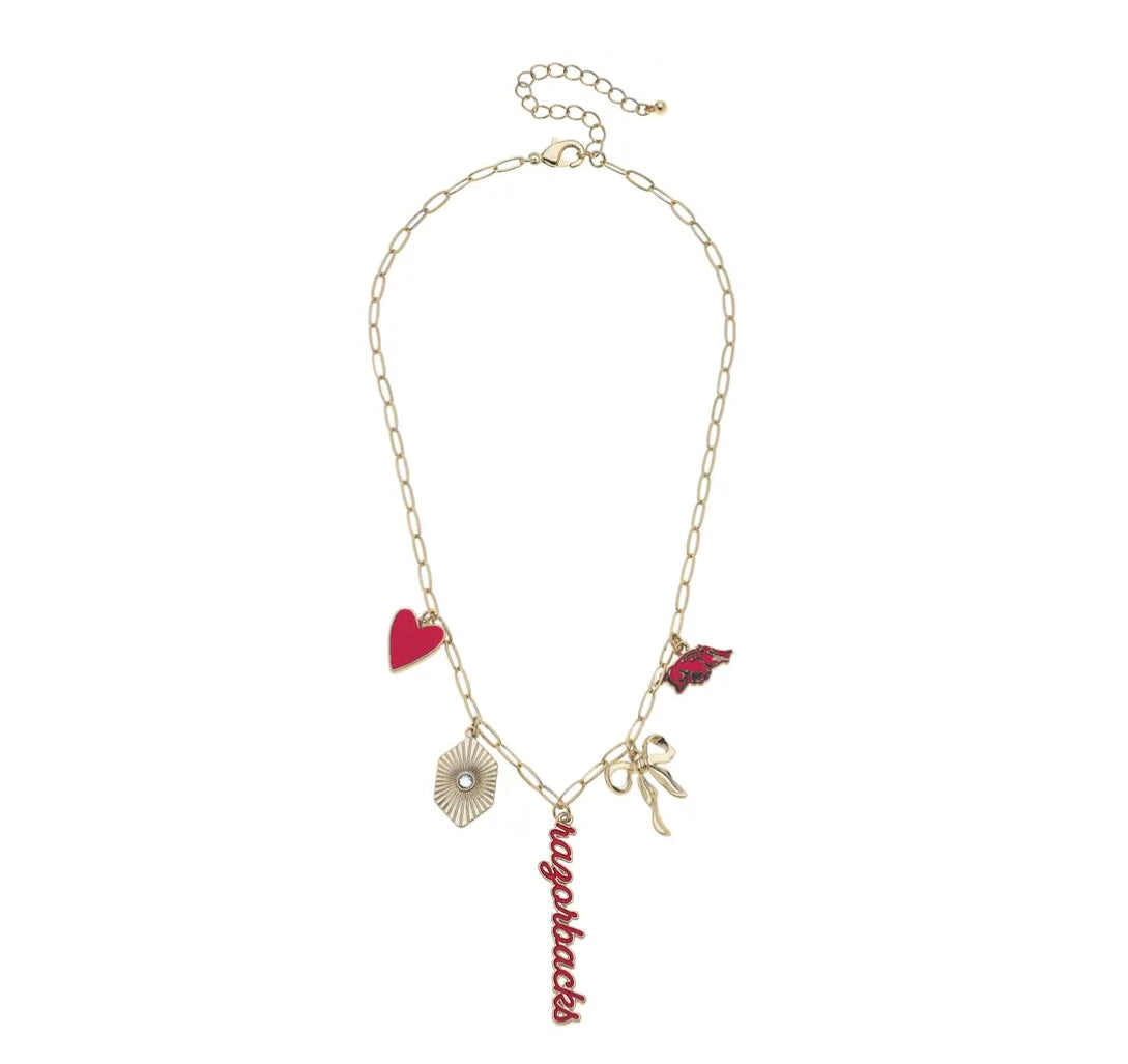 Arkansas Razorbacks Charm Necklace