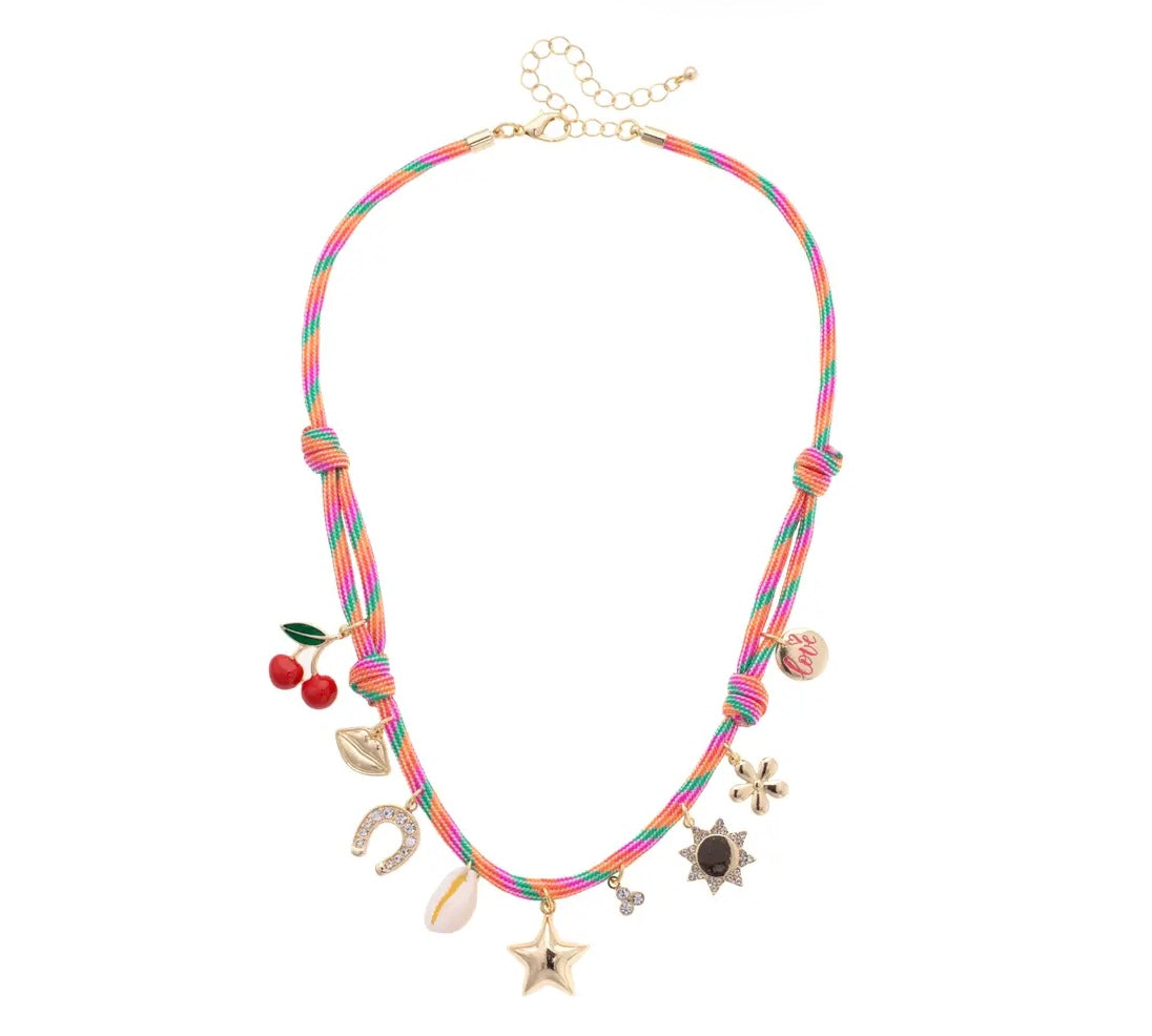 Perfect Day Pink Paracord Charm Necklace