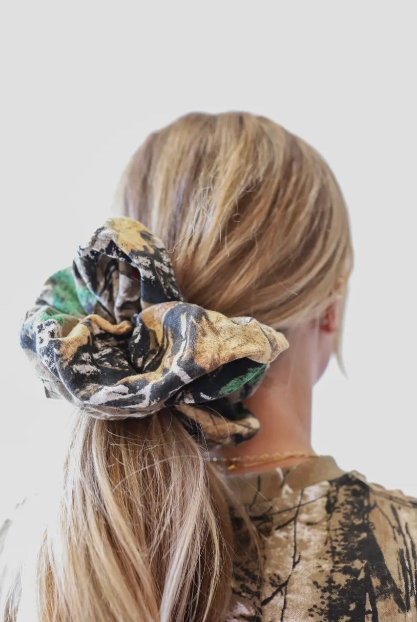 Large Camo Scrunchie