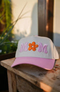 mom flower trucker hat