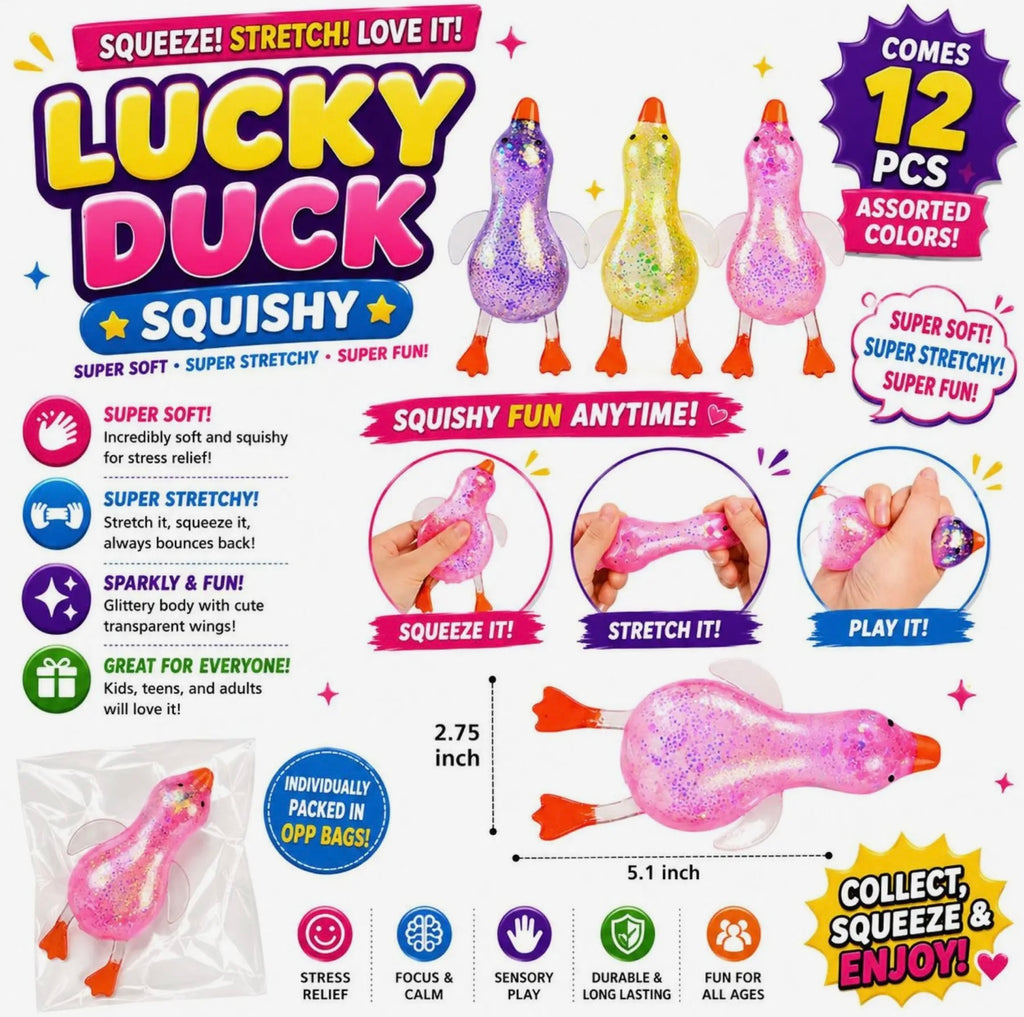 lucky duck glitter squishy