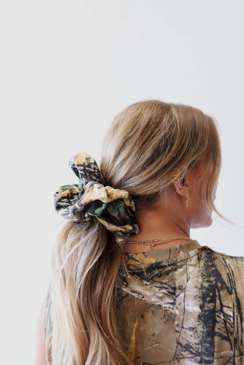 Large Camo Scrunchie