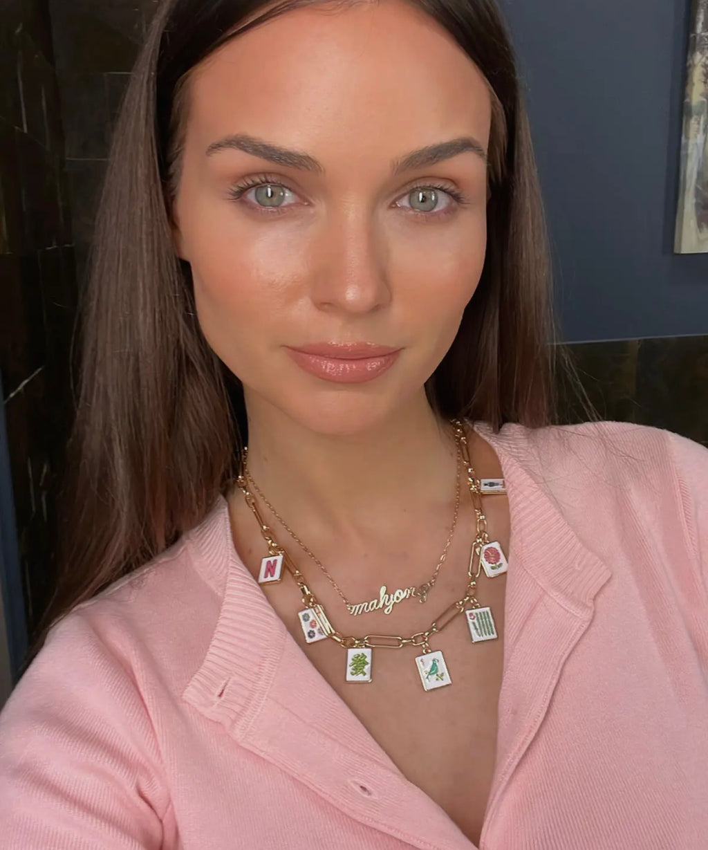 going mahjong! charm necklace