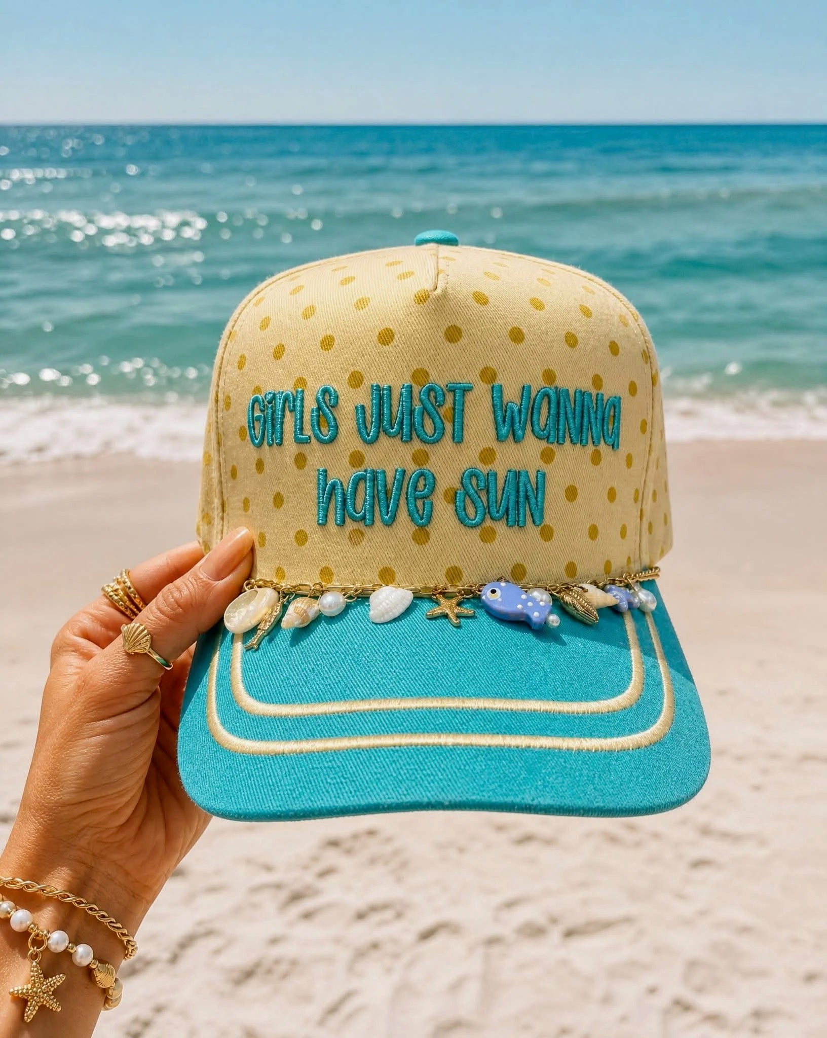 girls just wanna have sun trucker w/ charms