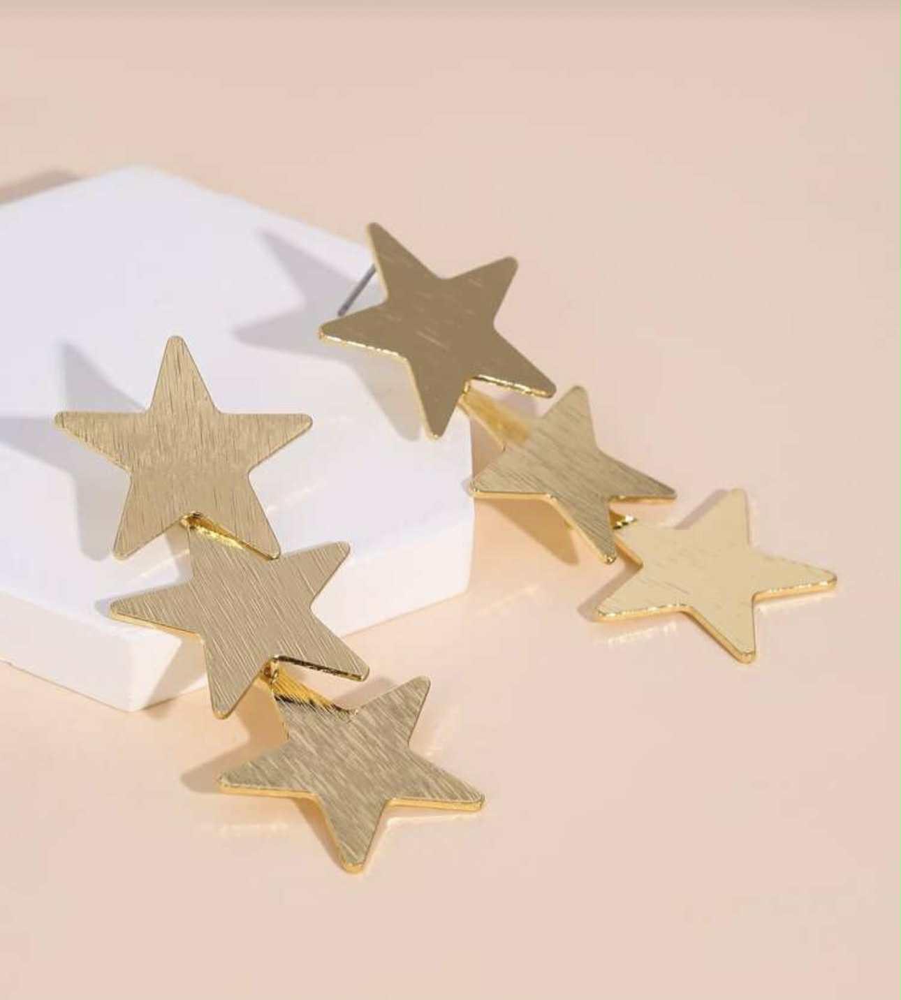 Three Star Earrings