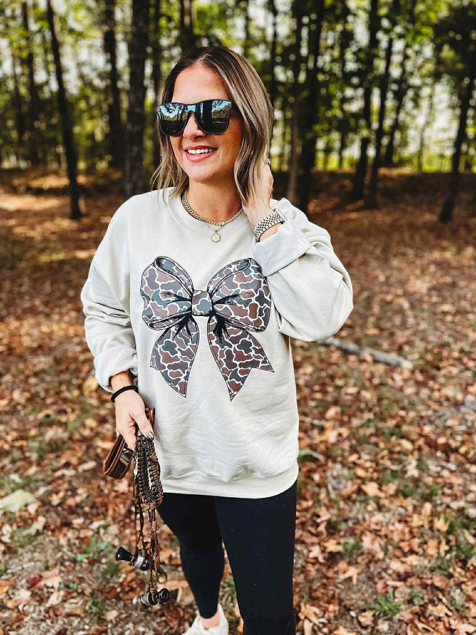 Camo Bow Sweatshirt