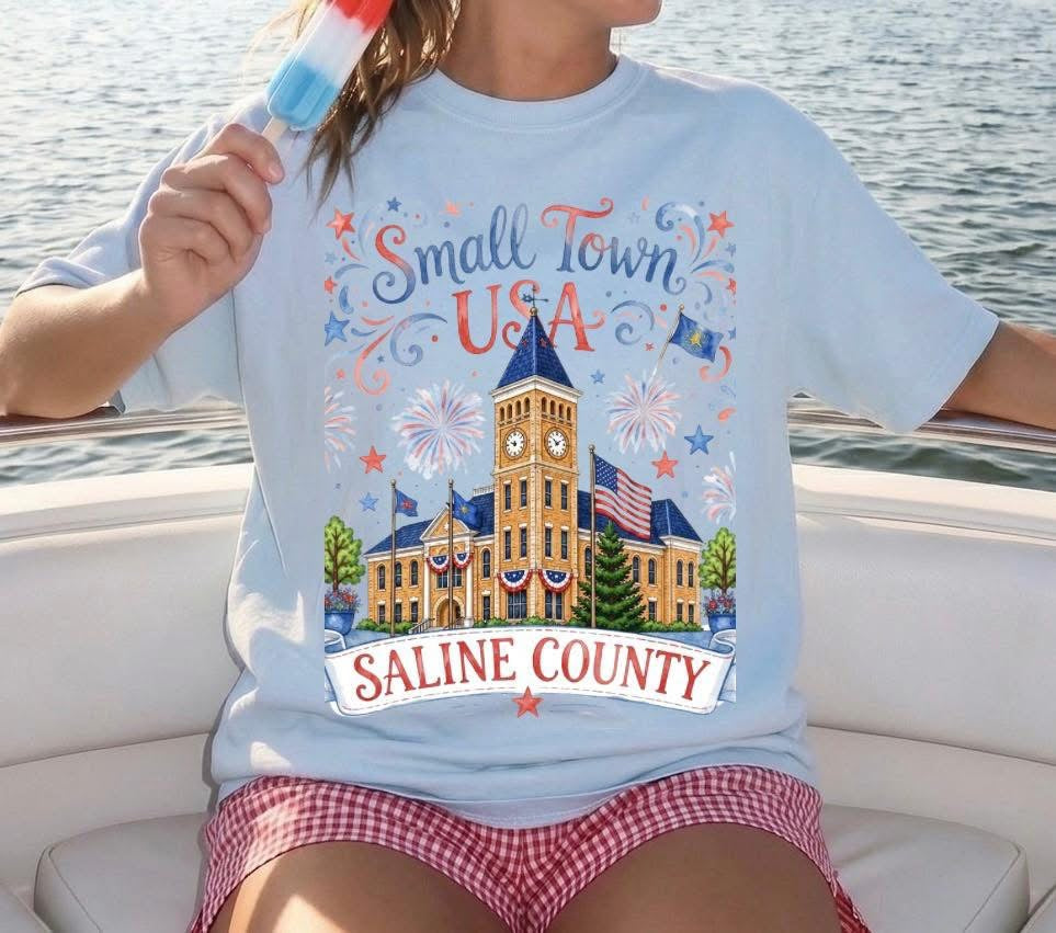 small town usa saline county pre order tee