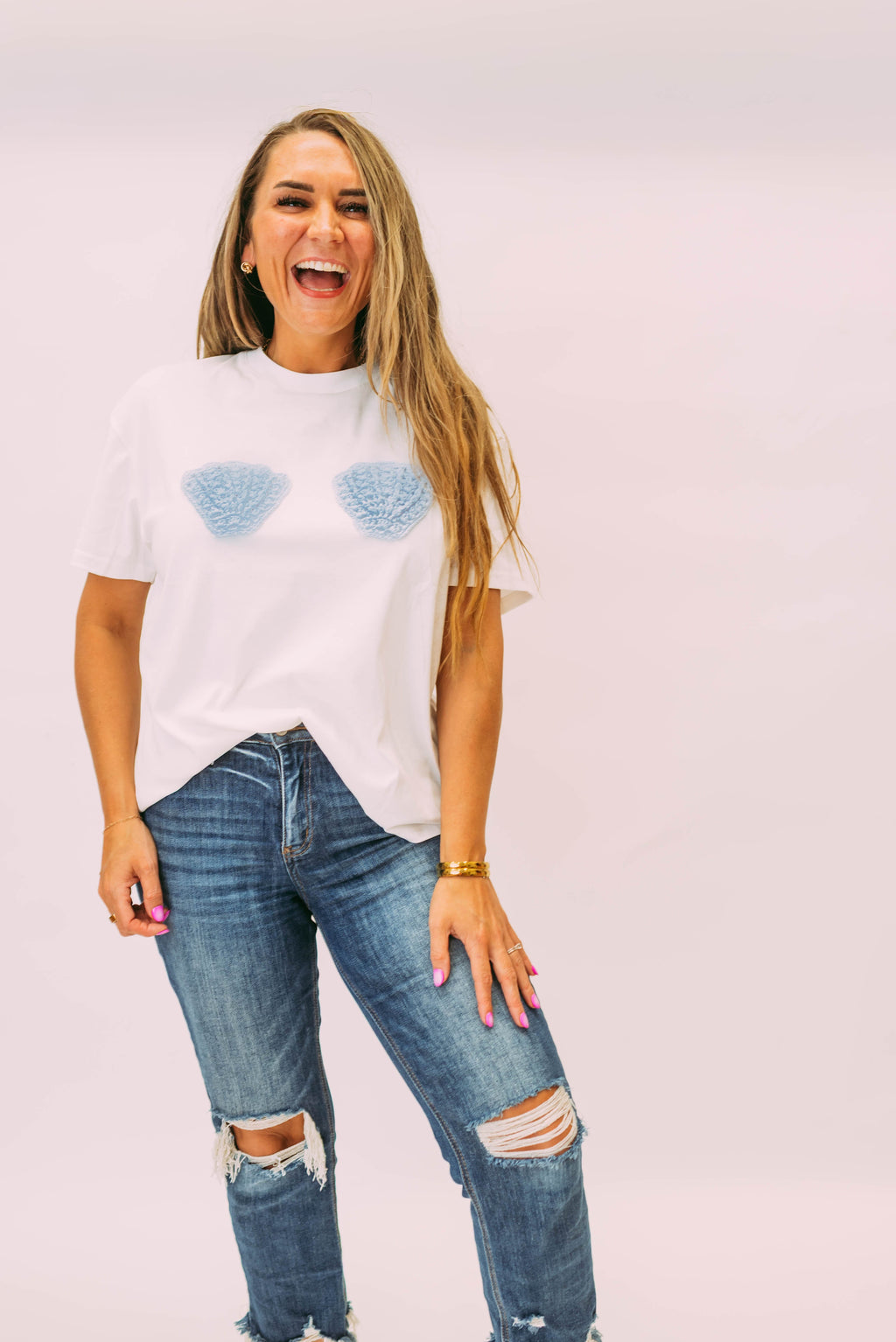 crochet seashell tee