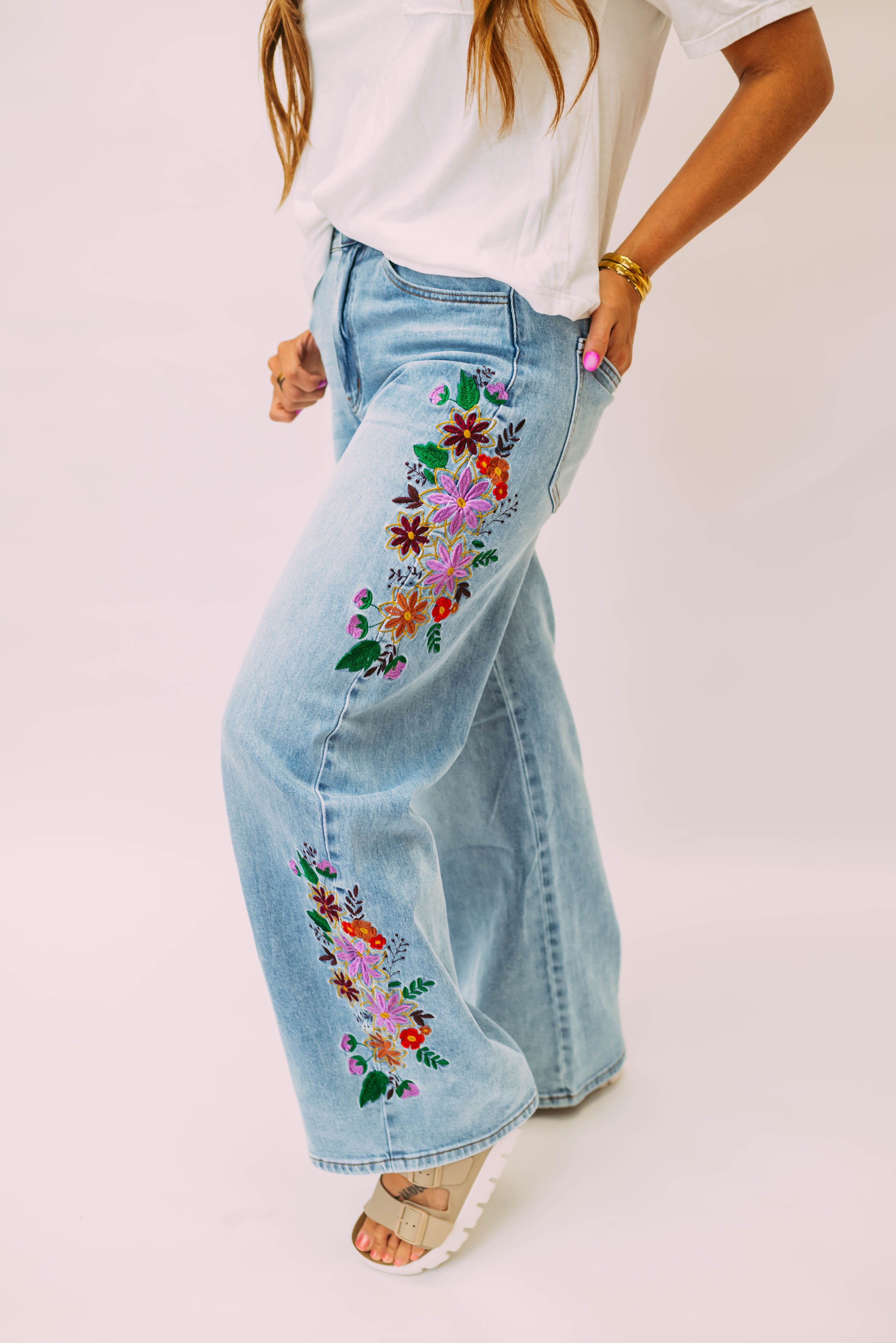 evie embroidered floral jeans