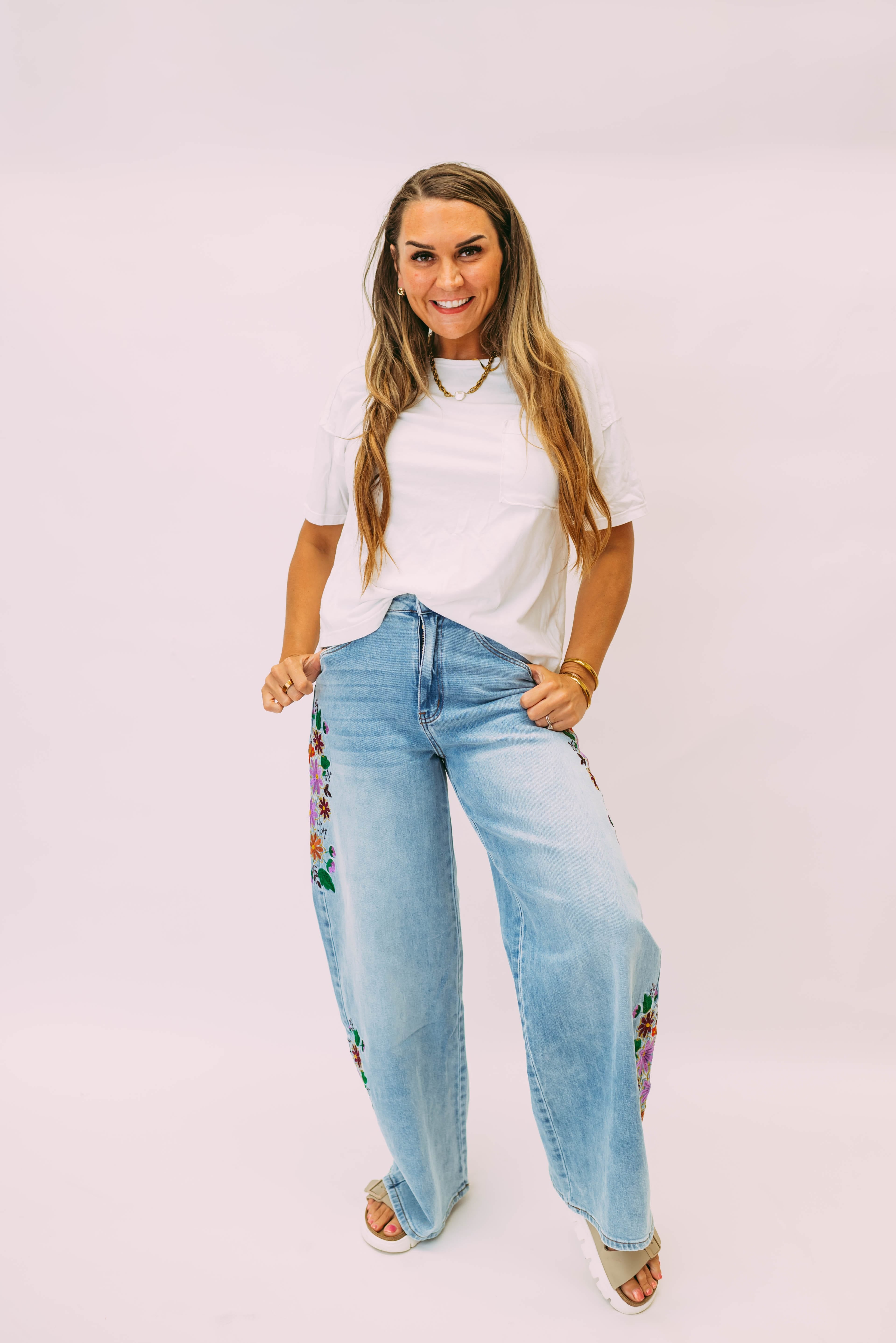 evie embroidered floral jeans
