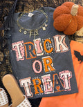 trick or treat patchwork pre order tee