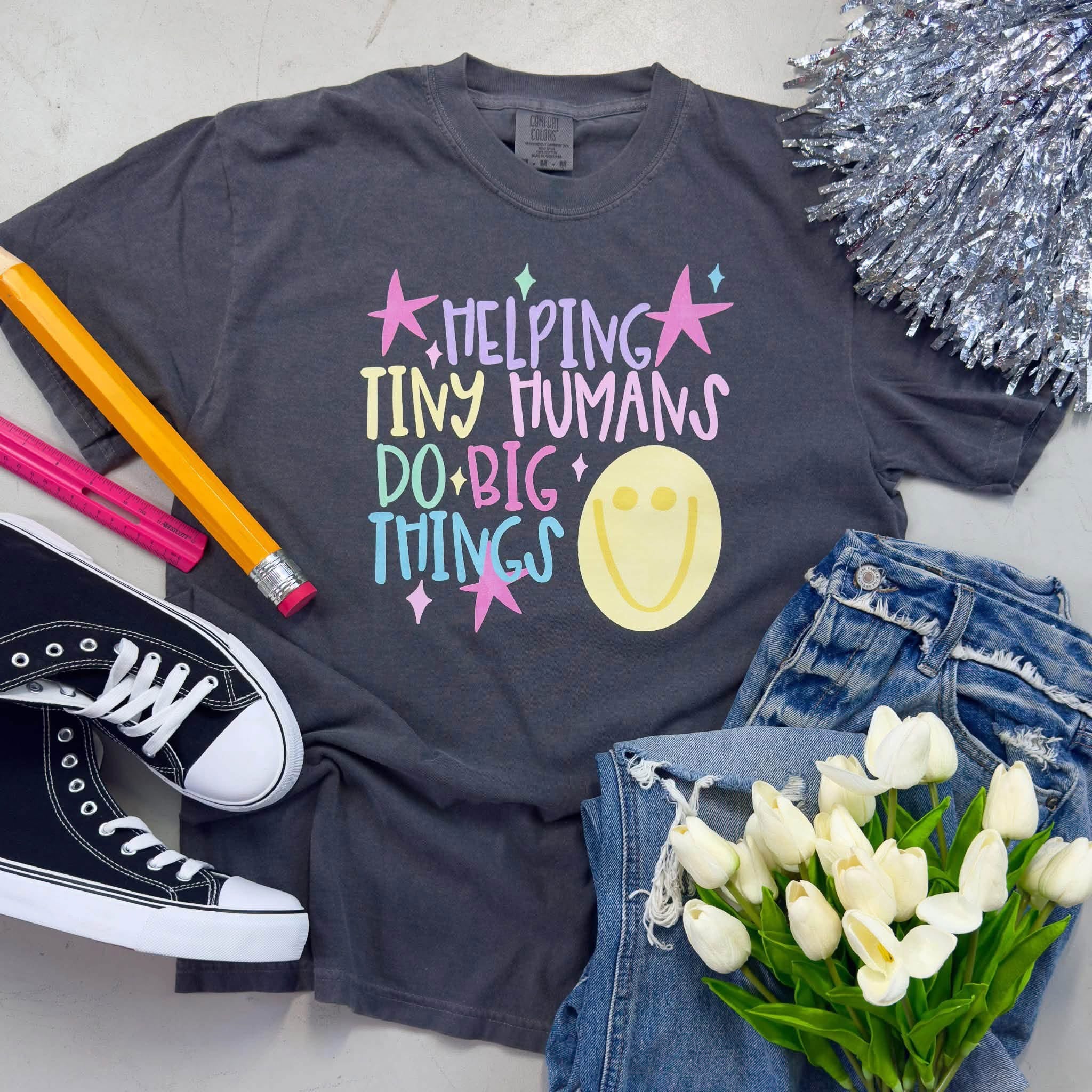 helping tiny humans do big things comfort colors tee preorder
