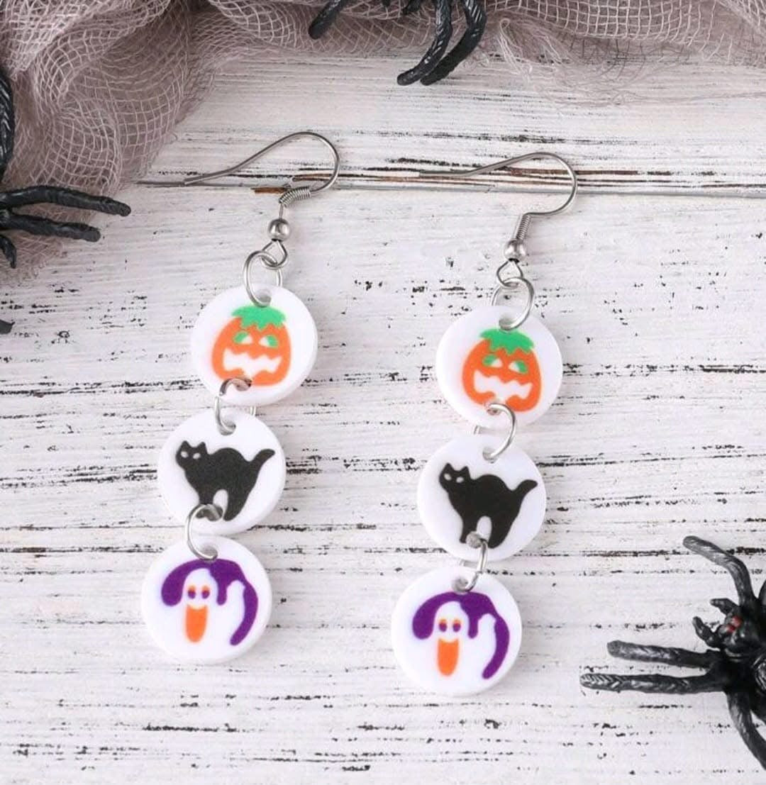 halloween cookie charm earrings