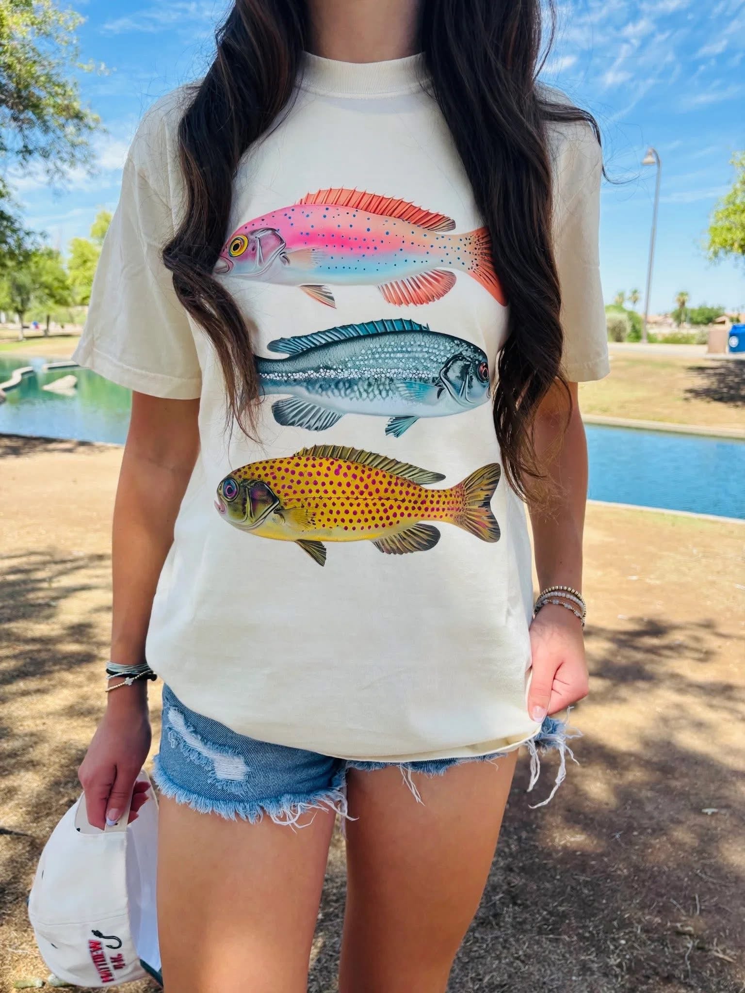 rainbow trout trio tee