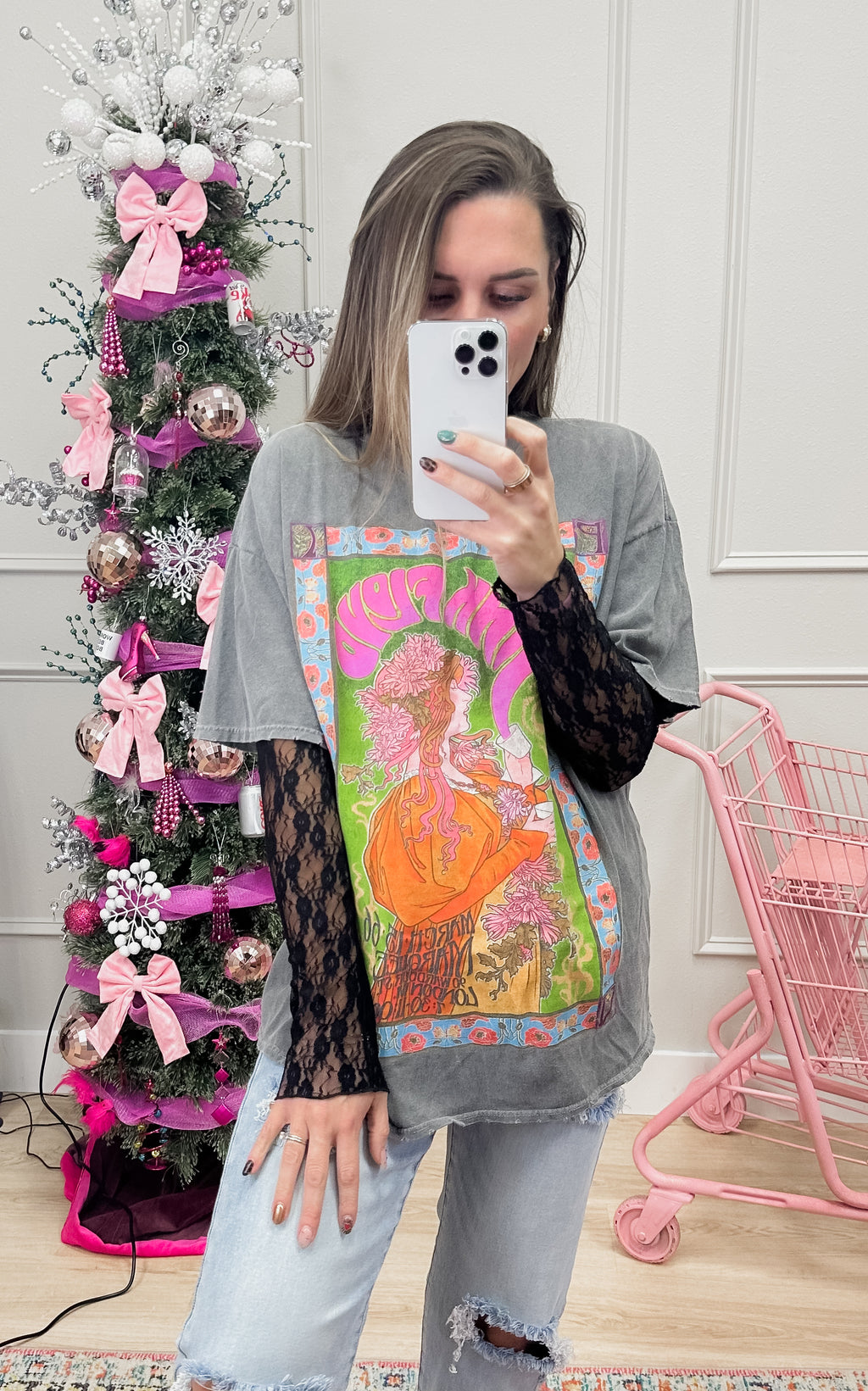 High Neck Sheer Lace Top