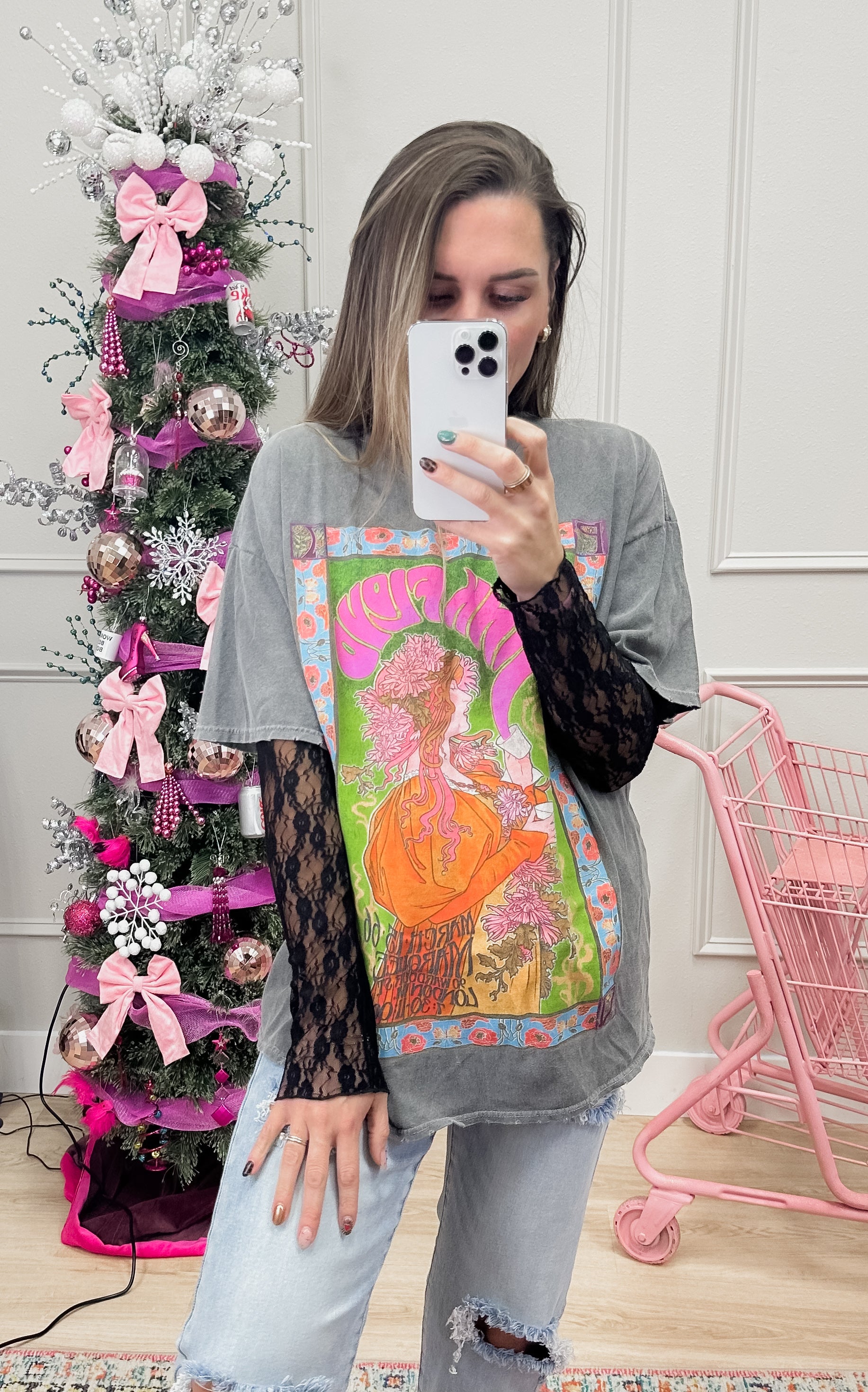 High Neck Sheer Lace Top