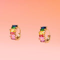 dainty huggie hoop multicolor 18k gold plated