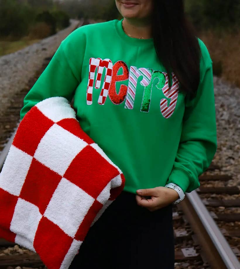 green merry Christmas sweatshirt