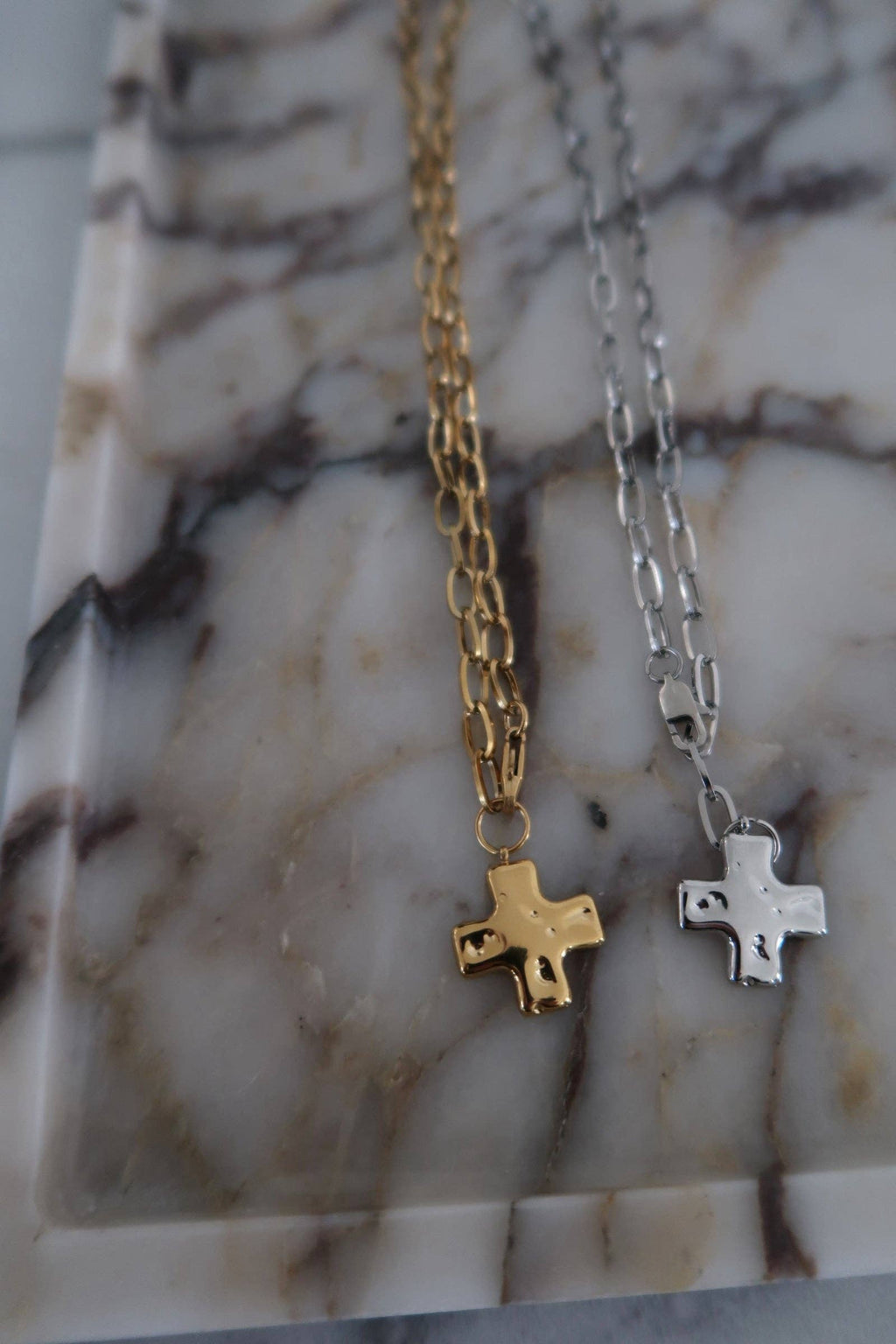 paperclip cross necklace