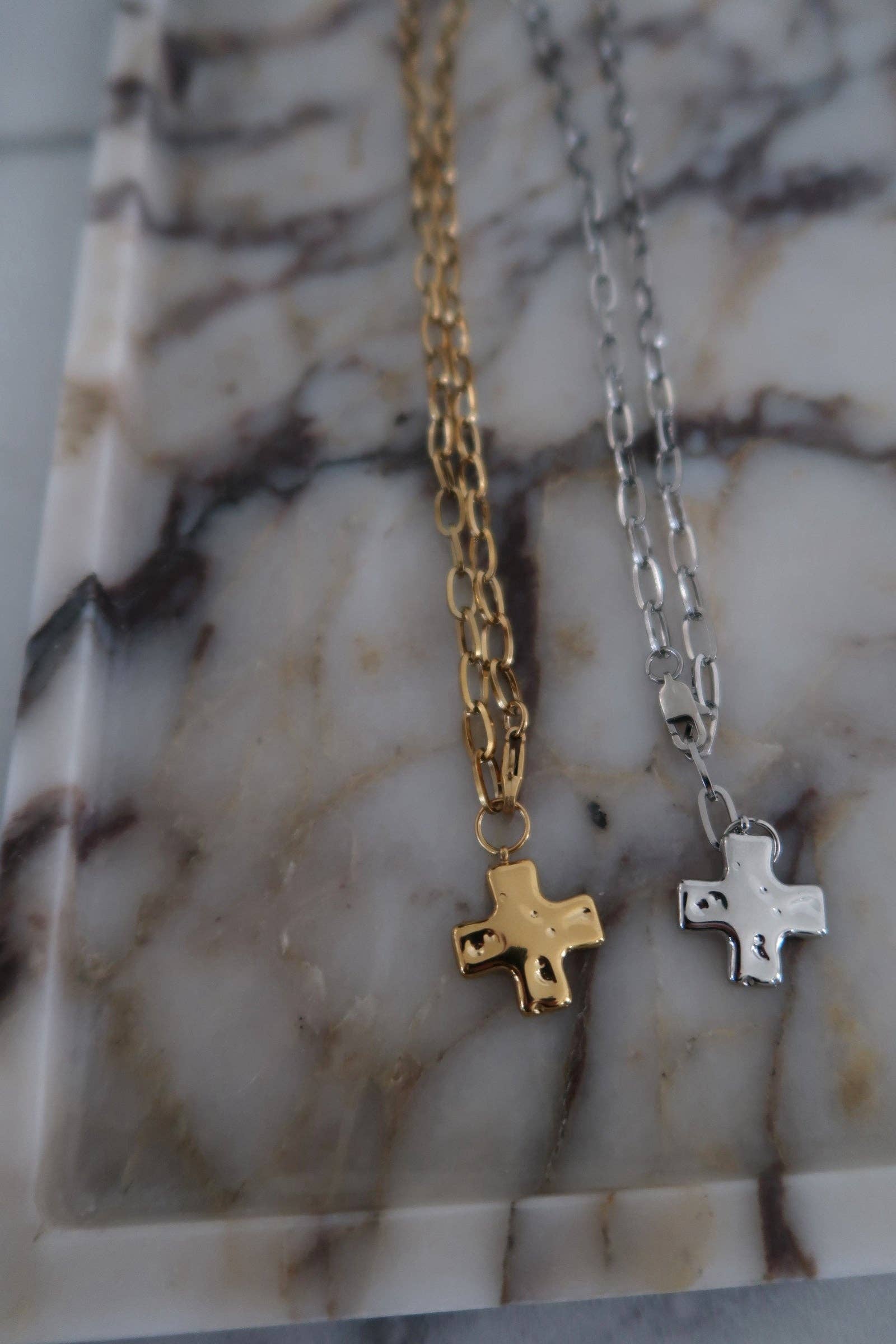 paperclip cross necklace
