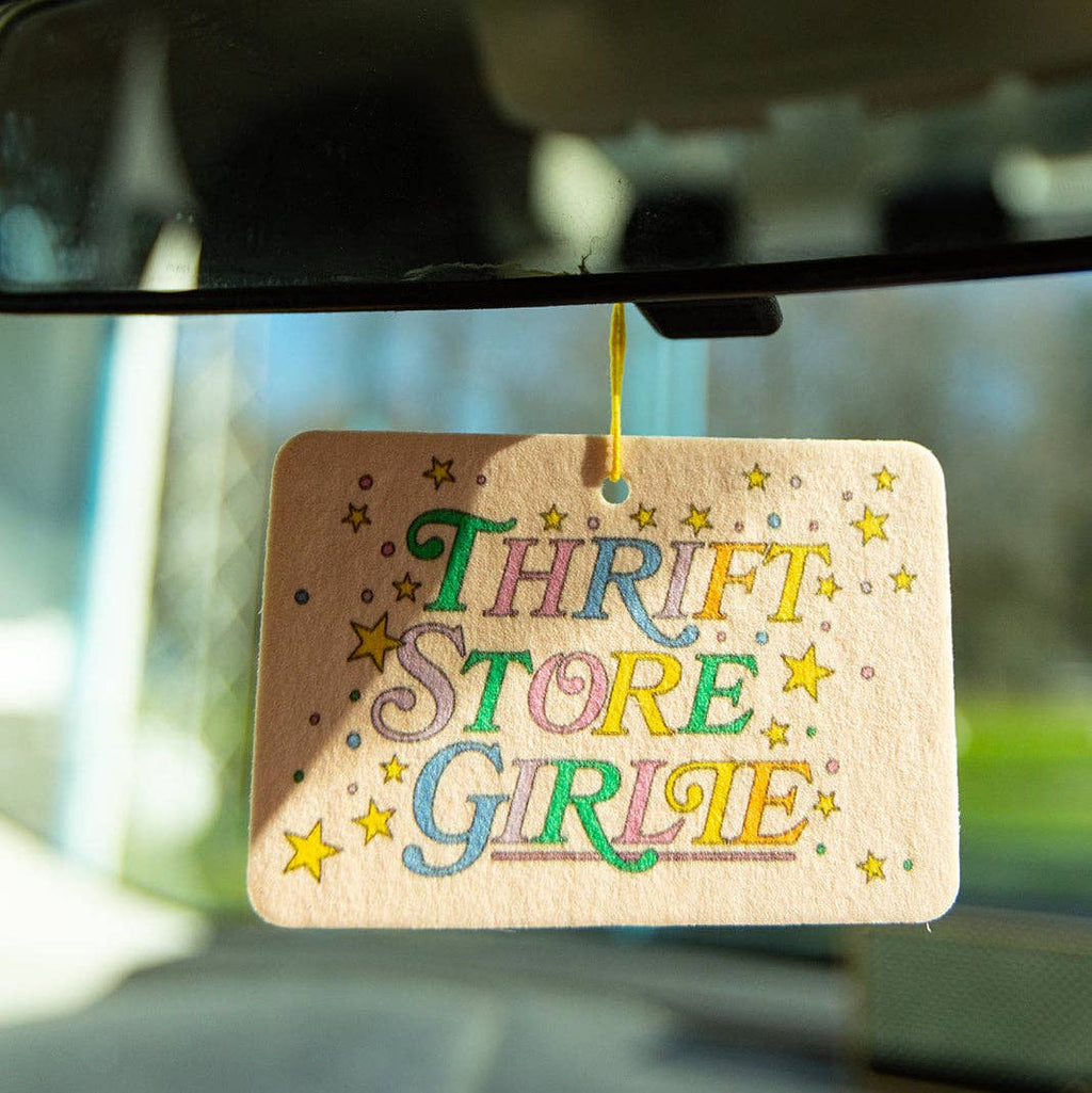 thrift store girlie car air freshener