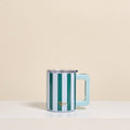14 oz Insulated Mug–Sicily Stripes Teal