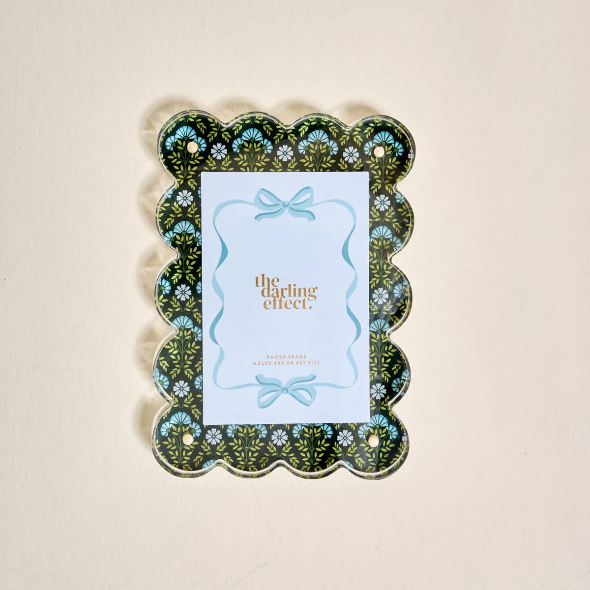 rectangle scalloped acrylic picture frame everbloom forest green