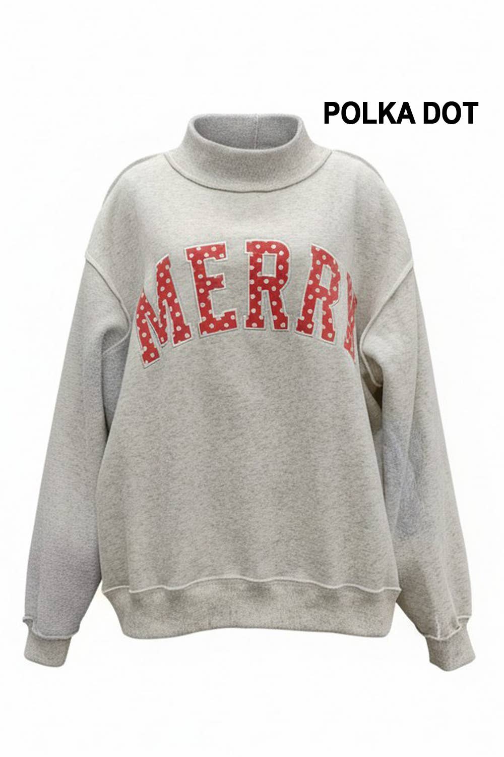 “merry” varsity mockneck