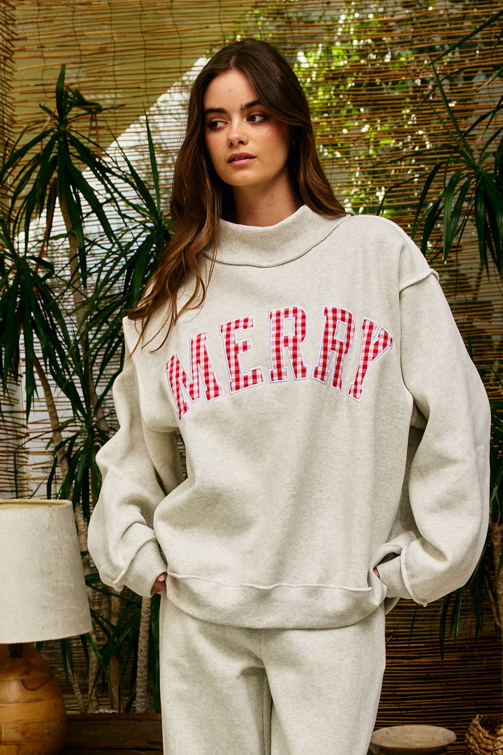 “merry” varsity mockneck