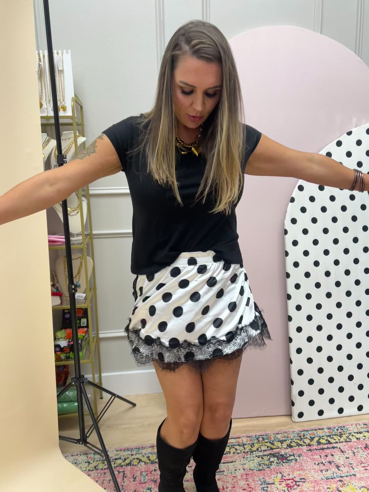 cosmic charm lace skirt